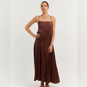 DISSH Mahogany Silk Maxi Dress